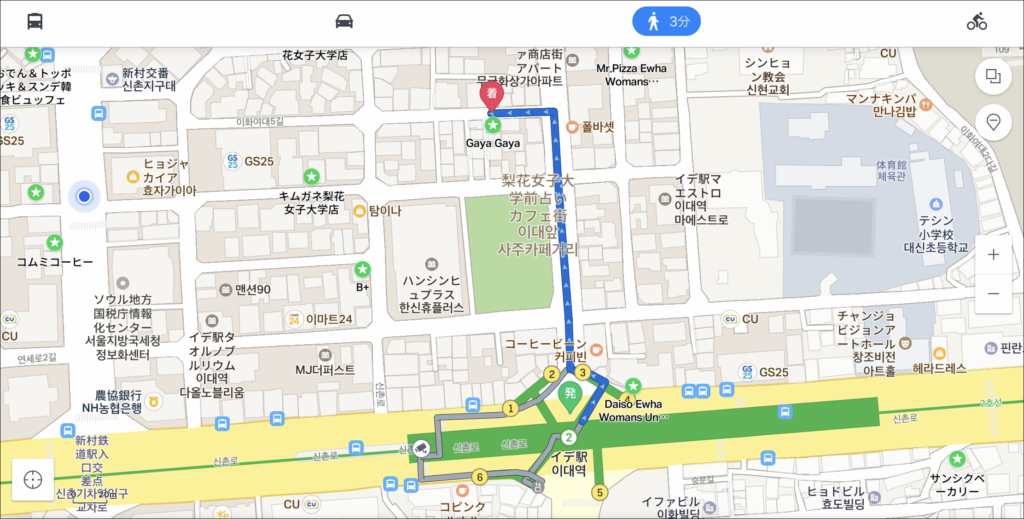 がやがや　梨大　地図