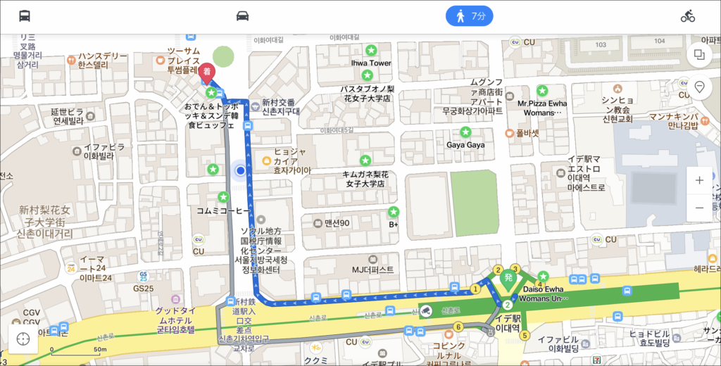 パスタリコ　梨大　地図
